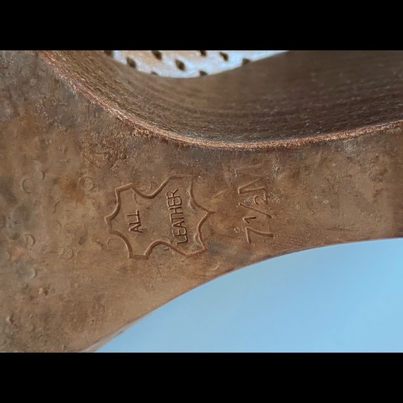 Tory Burch Brown Leather Ankle Wedge Lace Up Booties - Picture 4 of 5